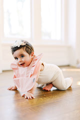 Pink Blush Ruffle Angel Bib