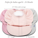 Ruffle Angel Bib - Best Seller 3 Pack Bundle Peach Blush, Peony & Sage